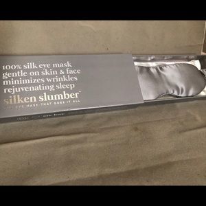 Silken Slumber Solid Silk Eye Love Mask- GRAY | NWT